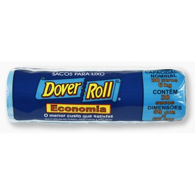 Saco Para Lixo Azul Dover Roll Eco Rolo 30l 30un