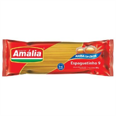 Macarrão Santa Amália Espaguetinho C/Ovos Nº9 500gr