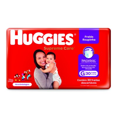 Fralda Descartavel Infantil Calça Huggies Supremo Mega 30un G (9kg A 12,5kg)