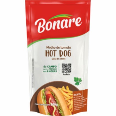 Molho de Tomate Bonare Hot Dog Sachê 300g