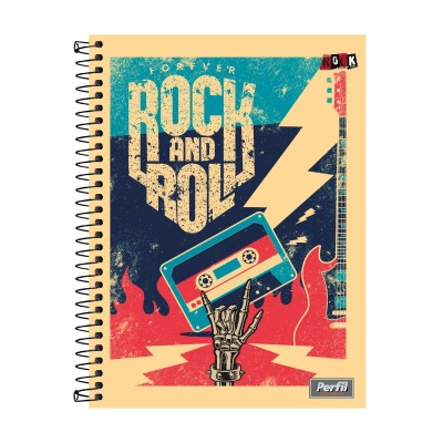 Caderno Rock Mma Cd 10mt com Adesivo 140 Folhas