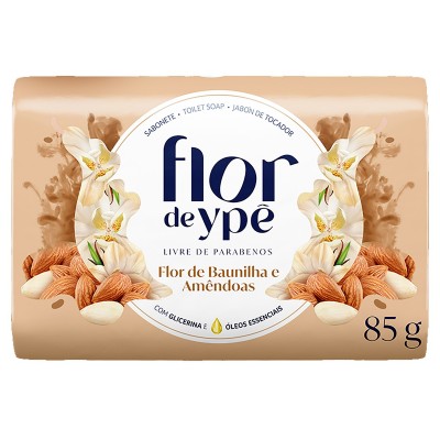 Sabonete Barra com Glicerina e Óleos Essenciais Flor de Baunilha e Amêndoas Flor de Ypê 85g