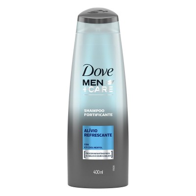 Shampoo Fortificante Dove Men+Care  com Icy Cool Mentol Alívio Refrescante Frasco 400ml