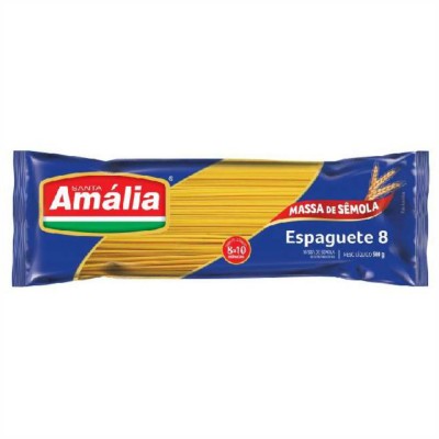 Macarrão Santa Amália Espaguete Sêmola Azul Nº8 500gr