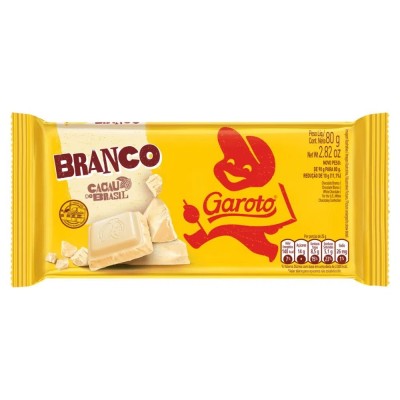 Chocolate Garoto Tablete Branco 80g