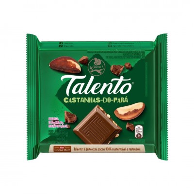 Chocolate Tablete Talento Ao Leite C/ Castanha Garoto 85g