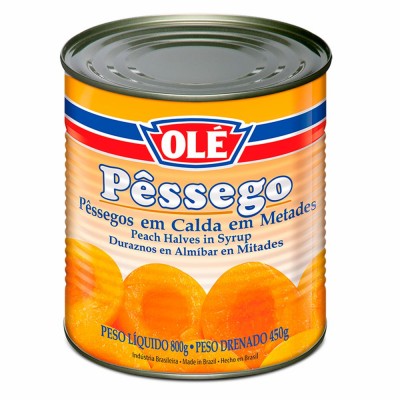 Pêssegos Em Calda Metade Olé Lata 450g