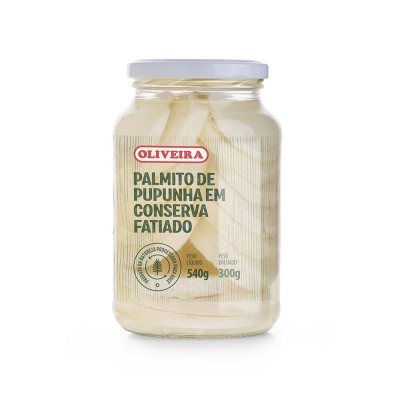 Palmito Pupunha Fatiado Oliveira Vidro 300g