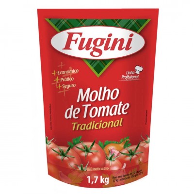 Molho de Tomate Fugini Tradicional Sachê 1,7kg