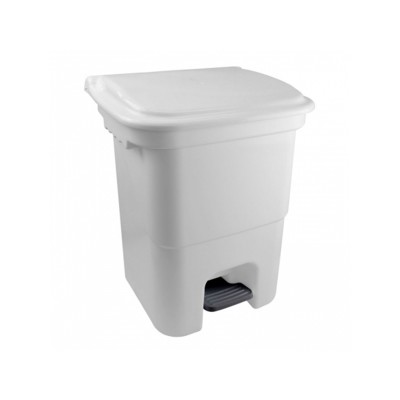 Lixeira com pedal Plasvale Branco 50L