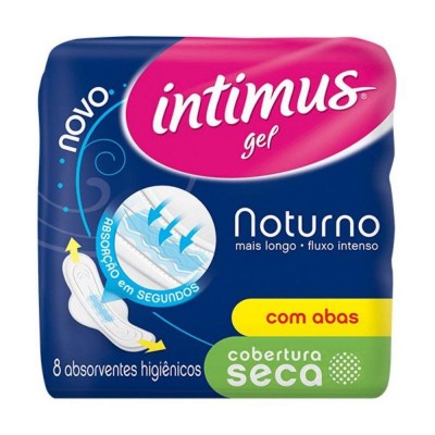 Absorvente Intimus Gel Noturno Cobertura Seca C/Abas