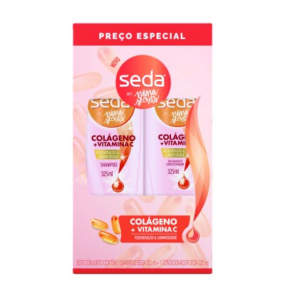 Kit Shampoo mais Condicionador Seda Colageno e Vitamica C 325ml