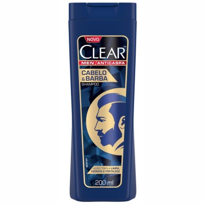 Shampoo Anticaspa Clear Men Cabelo E Barba Frasco 200ml