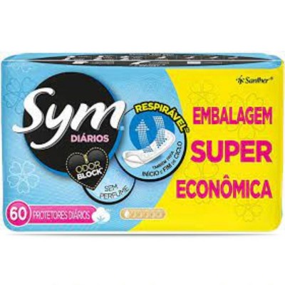 Protetor Sym Diario sem Perfume sem abas 60un