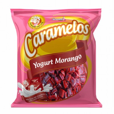 Bala Simonetto Caramelos Yogurt Morango 500g