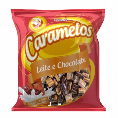 Bala Simonetto Caramelos Leite e chocolate 300g