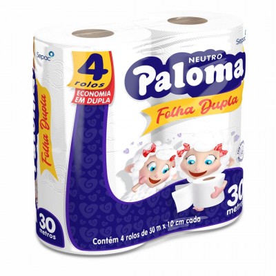 Papel Higiênico Paloma Neutro Fd 30mt 4 Rolos