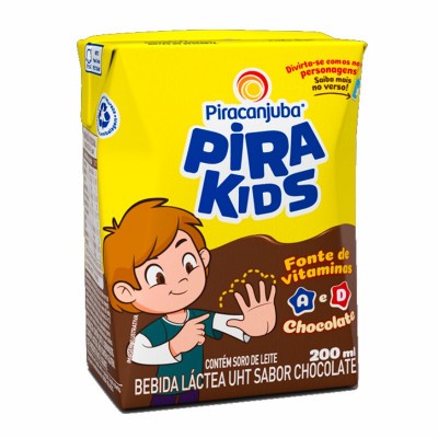 Bebida Láctea Uht Pirakids Sabor Chocolate 200ml