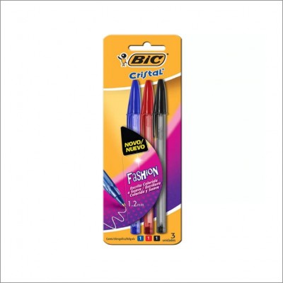 Caneta Bic Cristal 1.2 Azul Preto e Vermelho 3un