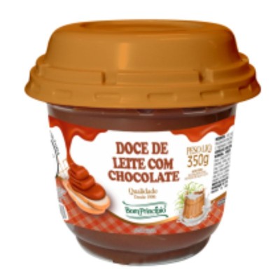 Doce Cremoso De Leite Com Chocolate Bom Principio Pote 350gr