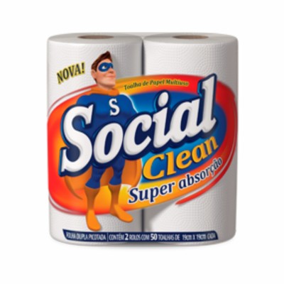 Toalha De Papel Social Clean 2x50fls