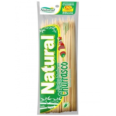 Espeto Natural De Bambu 30cm