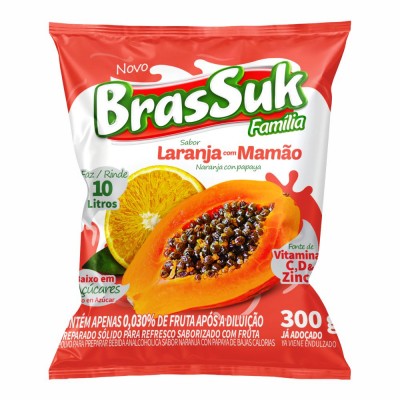 Refresco Brassuk Laranja com Mamão 300g