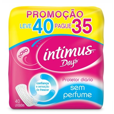 Absorvente Intimus Days Proteção Diária S/Abas Leve 40 Pague 35